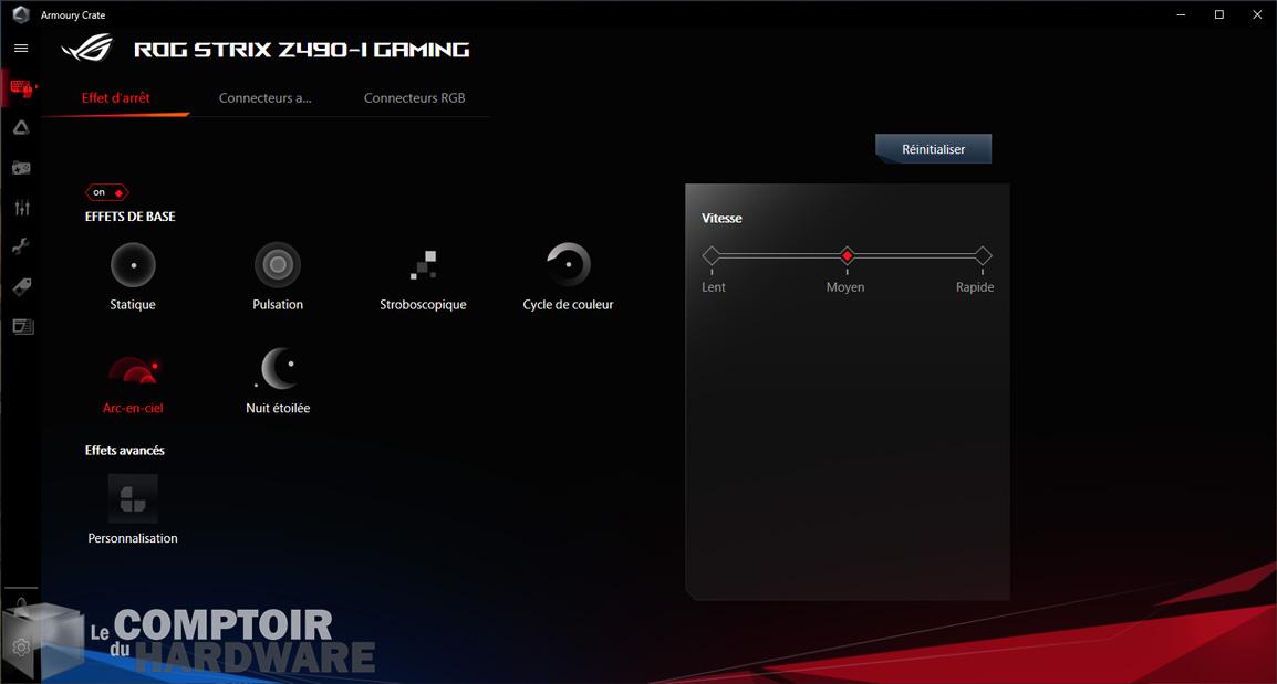 asus rog strix z490-i - armoury crate : aura