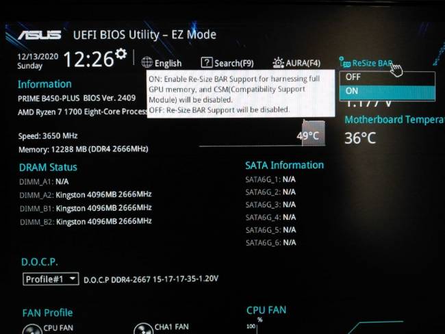 asus b450 resize bar 1700x