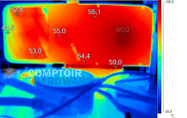 Image thermique de la RTX 3060 Ti Founders Edition en charge