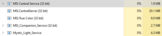 MSI VIGOR GK50 Low Profile : une consommation en RAM décente