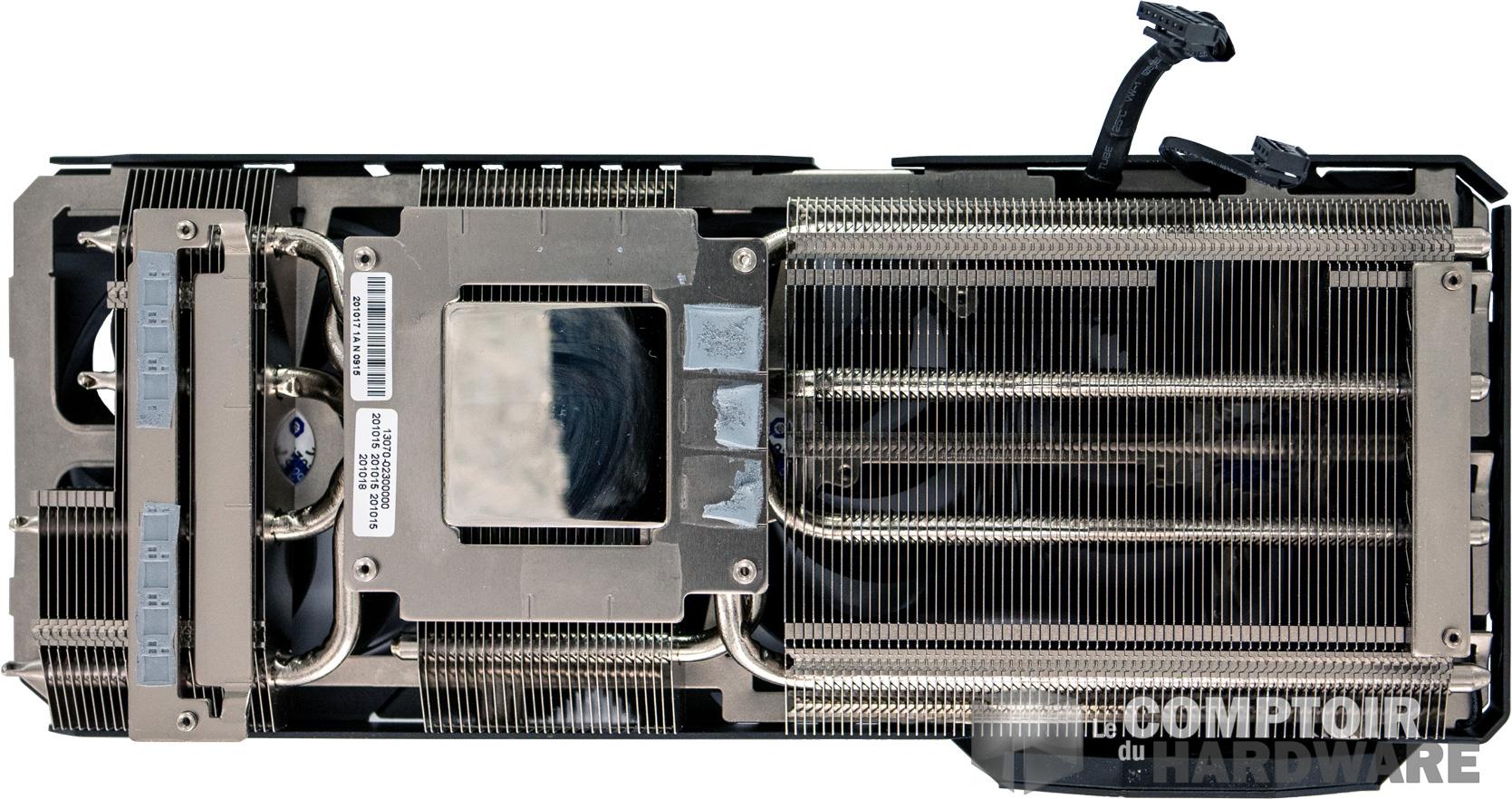 asus tuf gaming rtx 3070 - zoom sur le radiateur