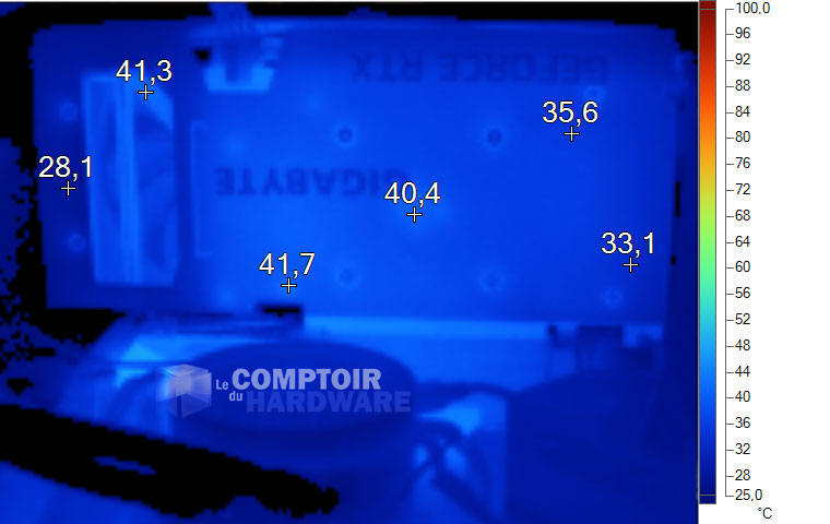 Image ithermique de la Gigabyte RTX 3060 Eagle au repos