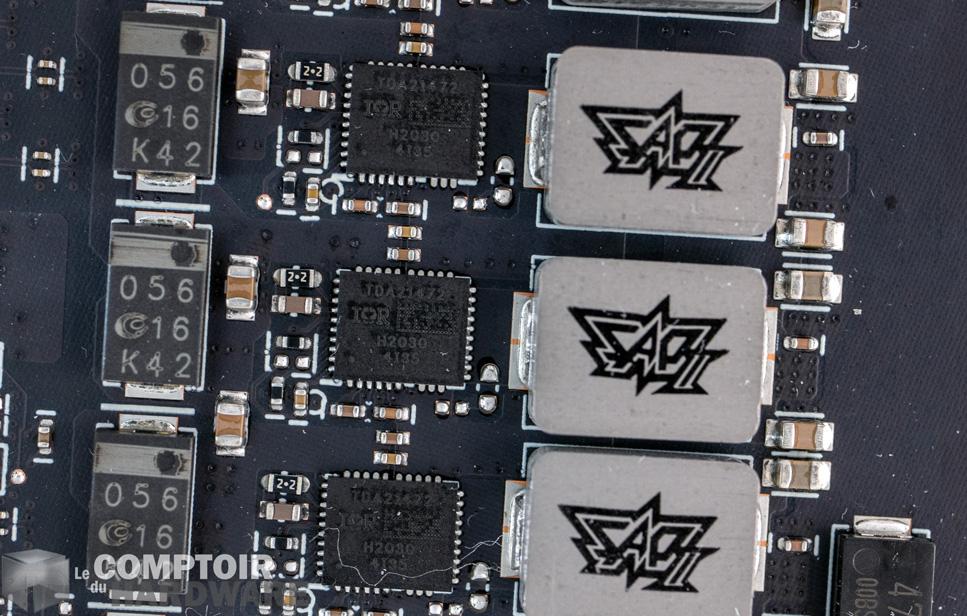 asus tuf gaming rx 6800 xt - zoom sur les VRM