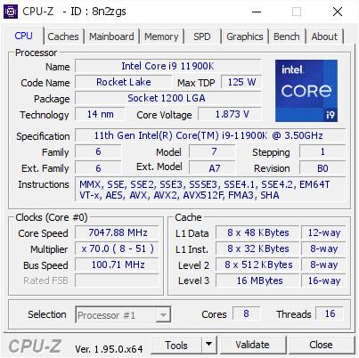 cpuz 11900k 7ghz