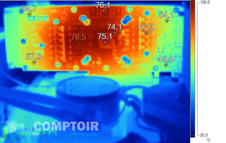 Image thermique de la RX 6700 XT en charge