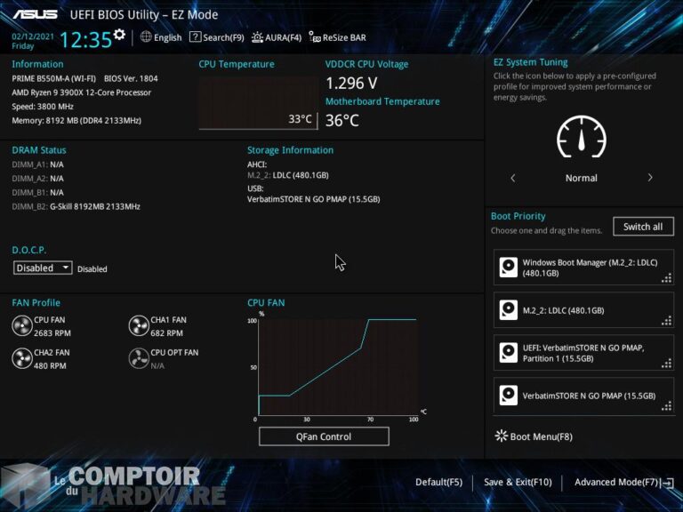 asus prime b550m-a - BIOS en version ez-mode