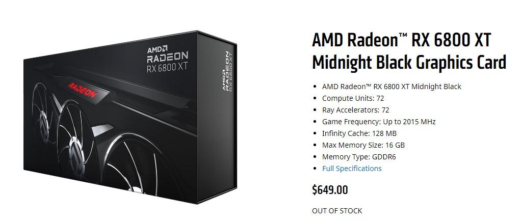 amd midnight black rx 6800 xt