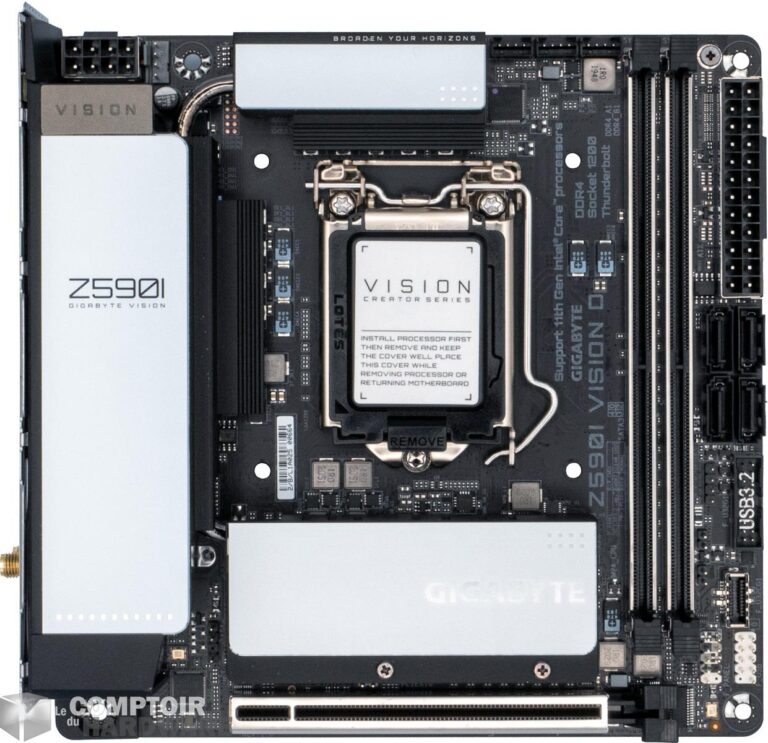 gigabyte z590i vision d - vue de face