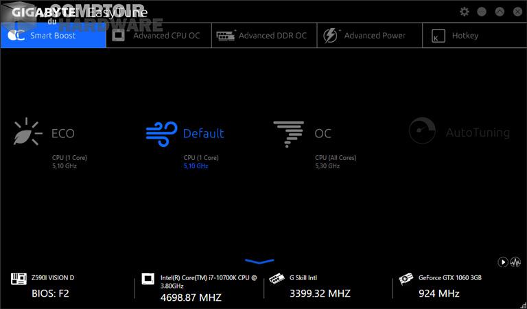 gigabyte z590i vision d - logiciel : Easy Tune