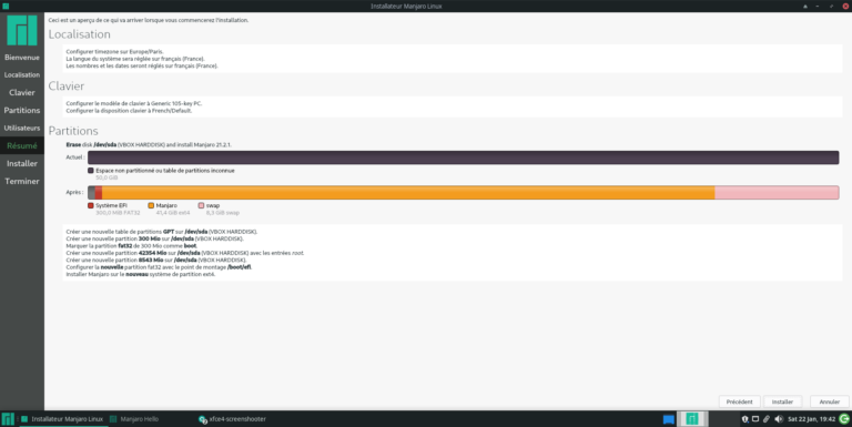 Manjaro : le récap' des partitions