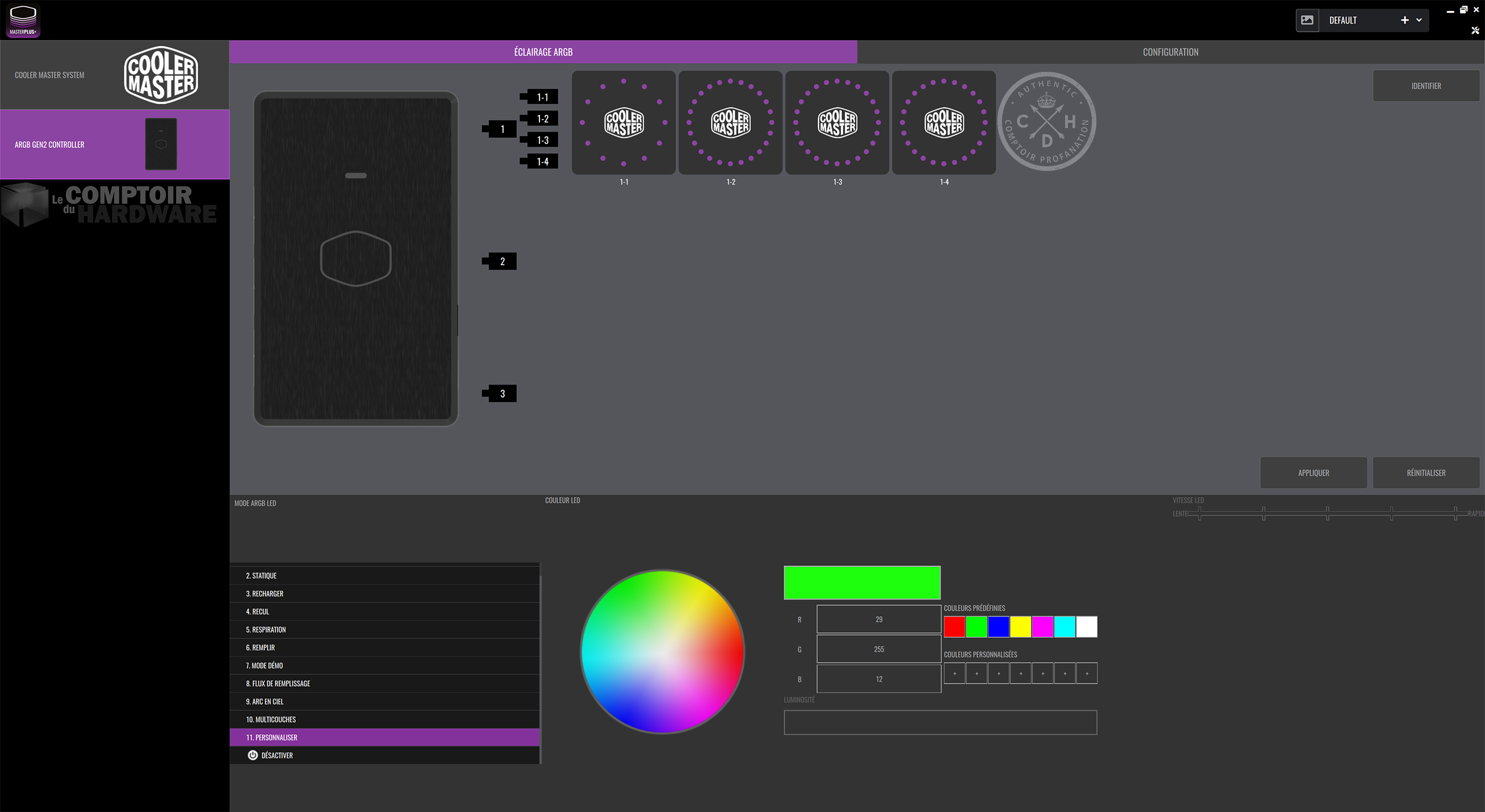 La personnalisation DEL par DEL