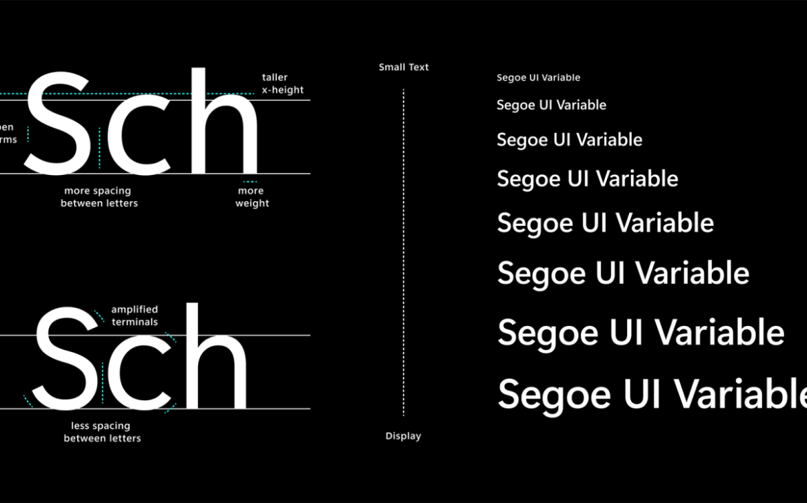 nouvelle police d'interface pour Windows 10 : Segoe UI Variable