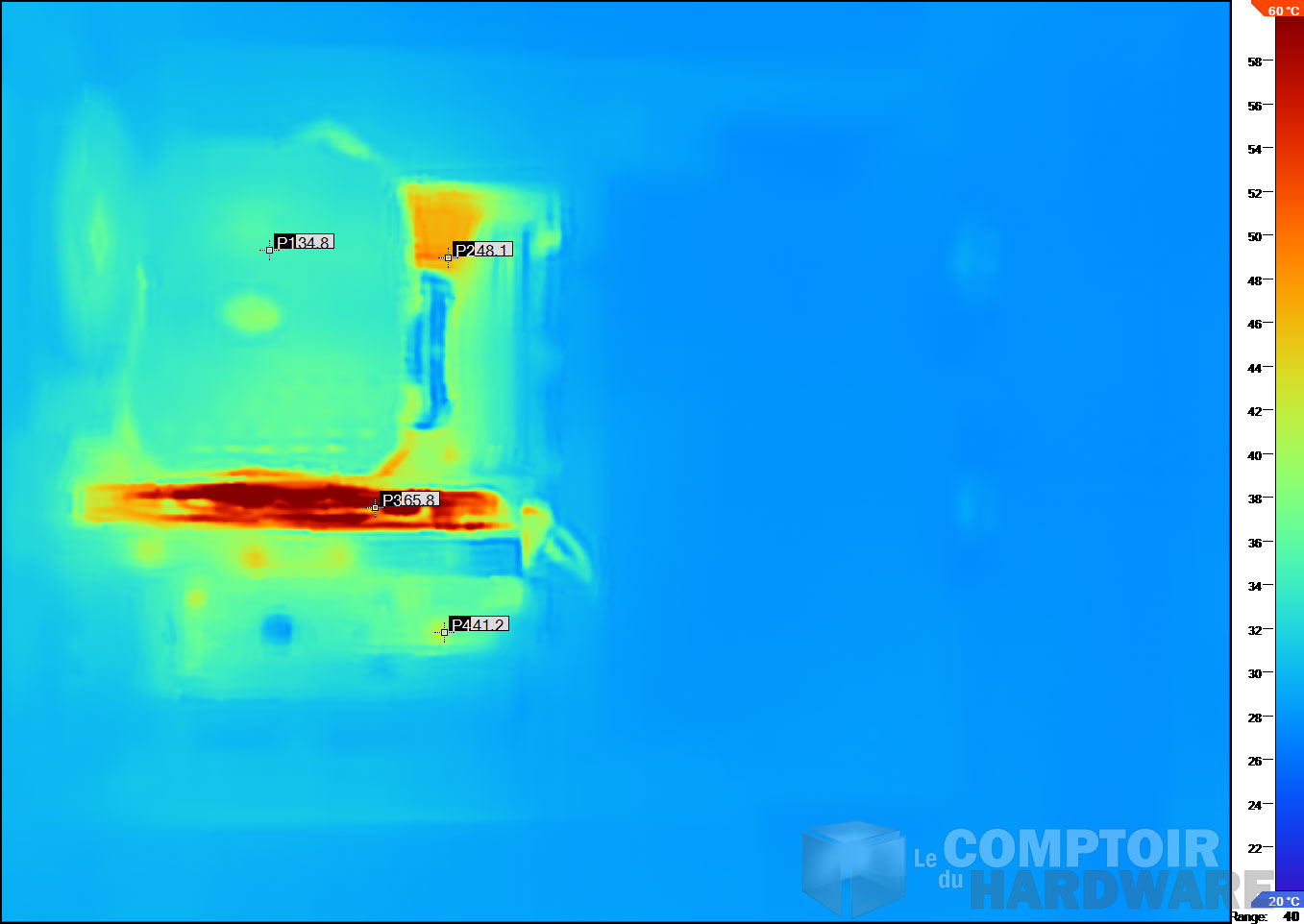 C'est pas beaucoup plus chaud en charge, mais le GPU n'en profite pas