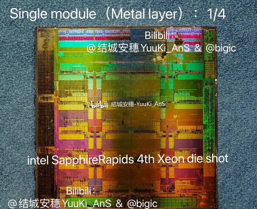 intel sapphire rapids xeon die shot leak