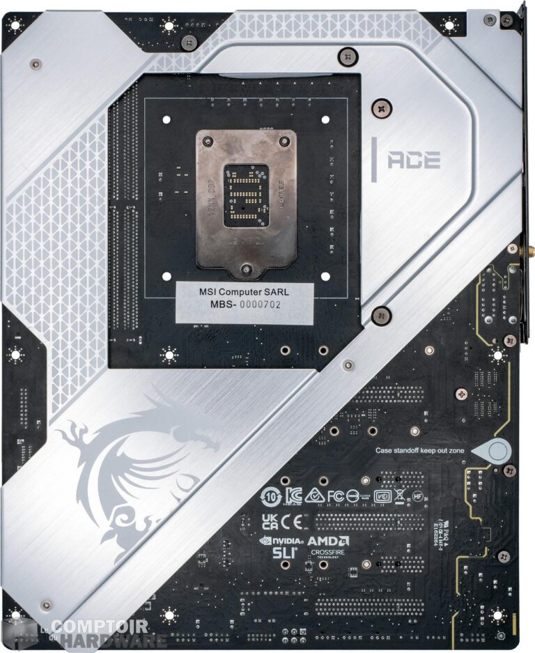msi meg z590 ace gold edition - vue de dos