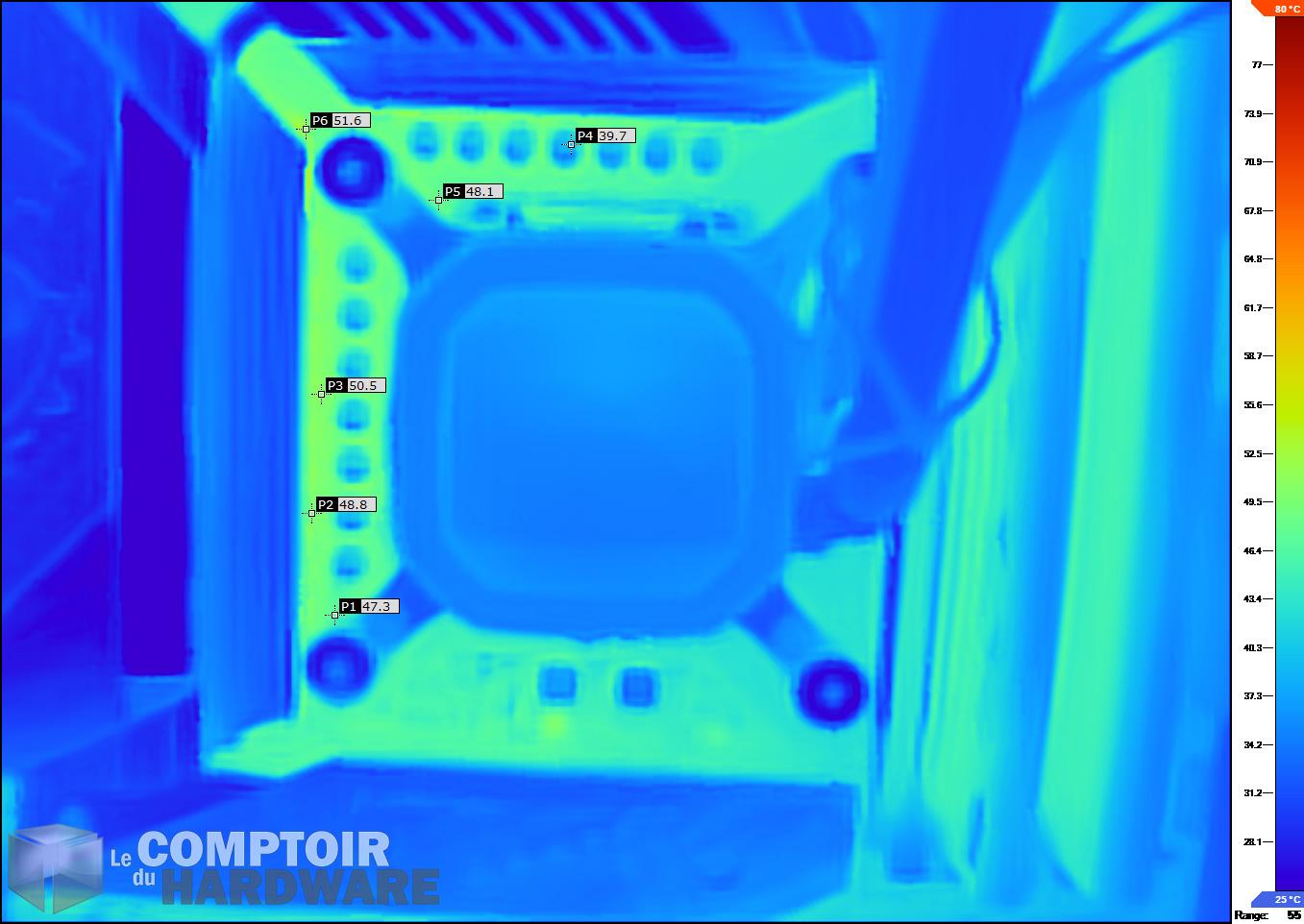 msi meg z590 ace gold edition - image IR sous charge de 150 W