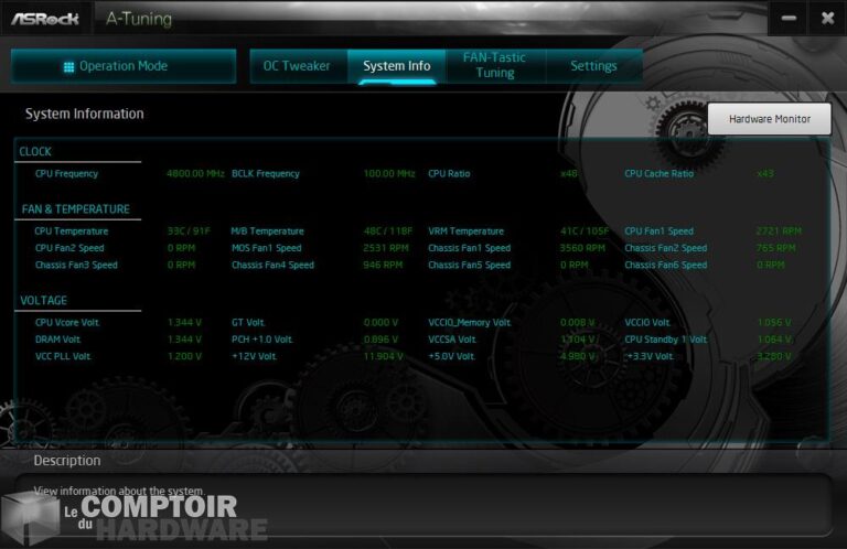 asrock z590 taichi - applications : monitoring