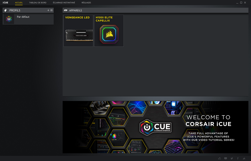 Quand on arrive dans ton iCUE