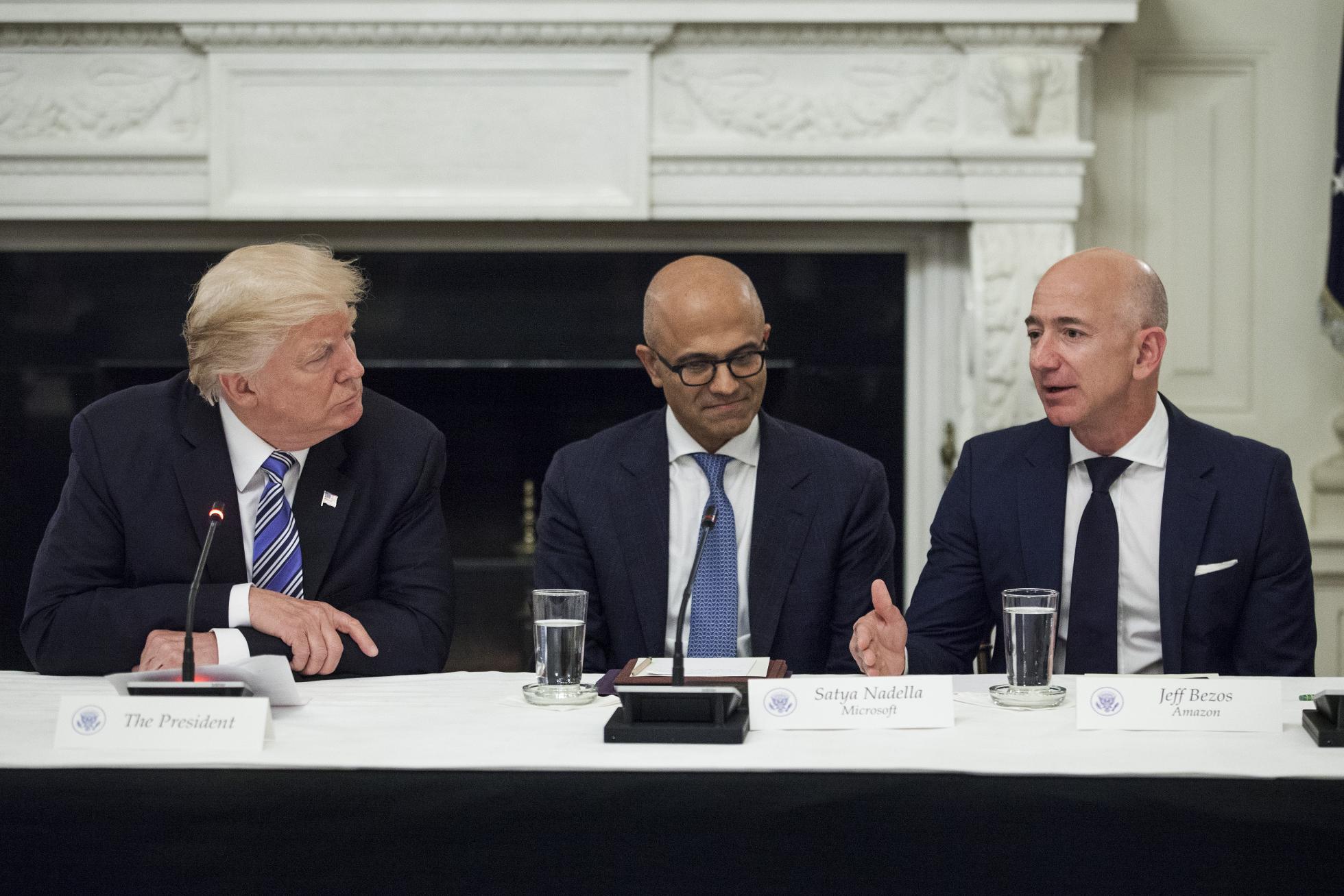 trump satya nadella jeff bezos jedi