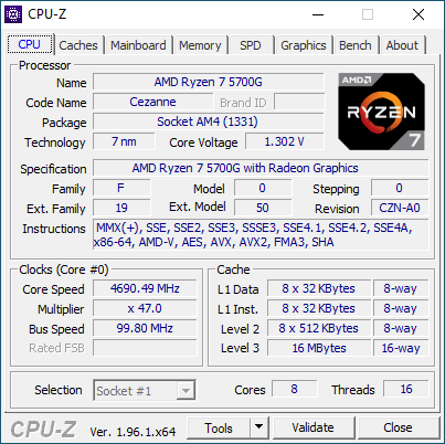 gpuz 5700g oc