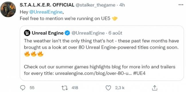 stalker2 ue5 annonce