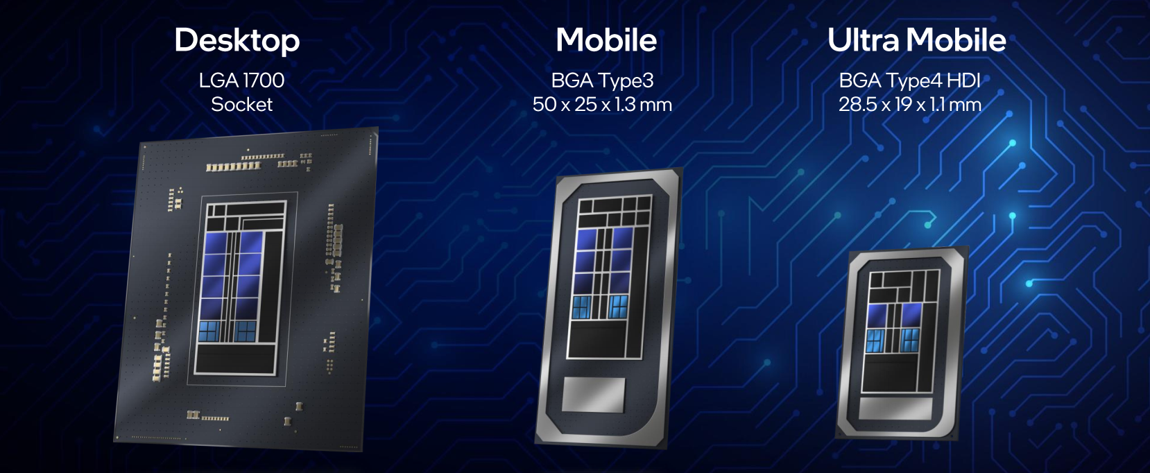 Tout un tas de tailles pour Alder Lake !