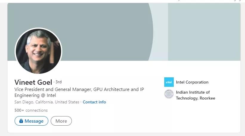 linkedin vineet goel amd intel