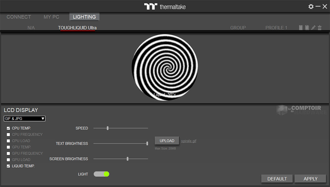 Le changement d'animation pour l'écran OLED
