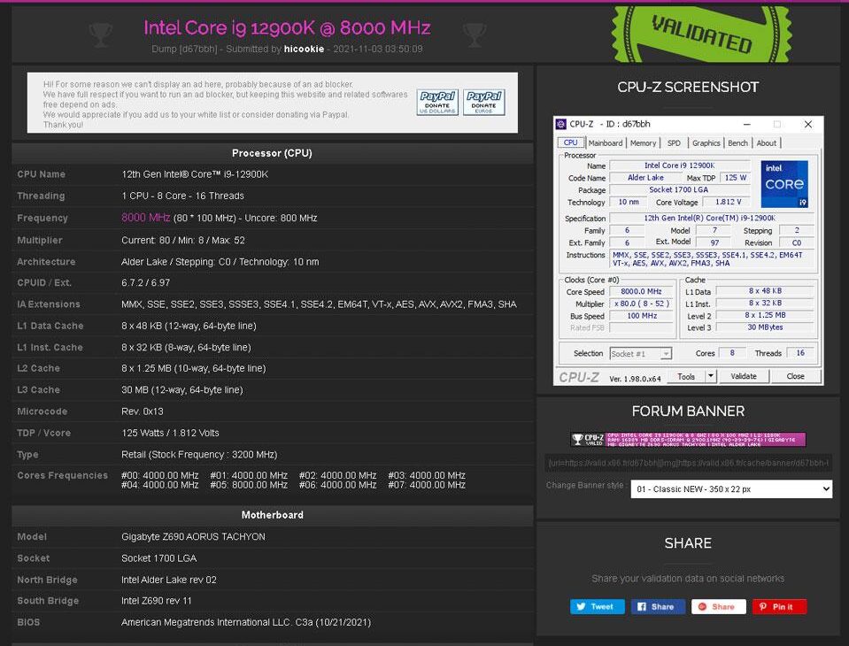 12900k 8ghz validation t
