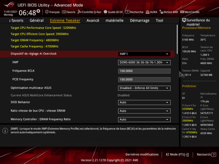 L'advanced mode de l'UEFI