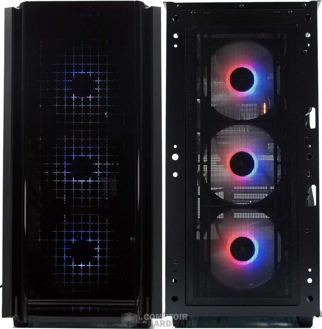 L'avant, avec et sans la vitre