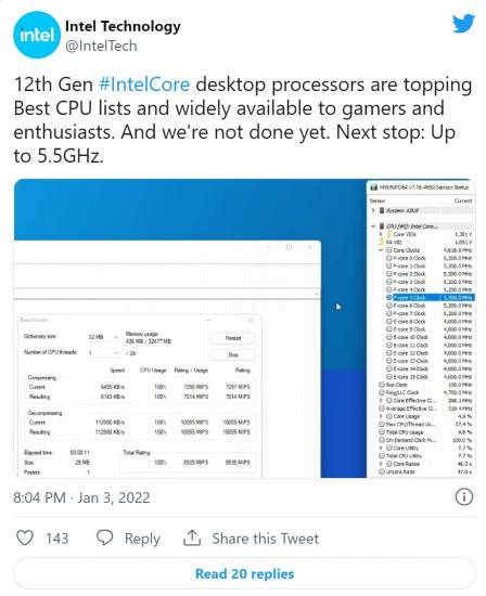 12900ks twitter intel