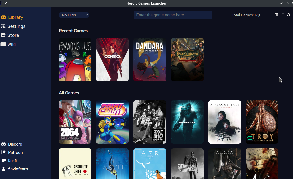 Pas si laid, l'Heroic Games Launcher !