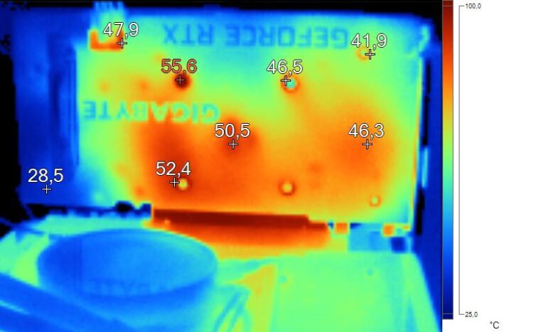Image thermique de la RTX 3050 Eagle en charge
