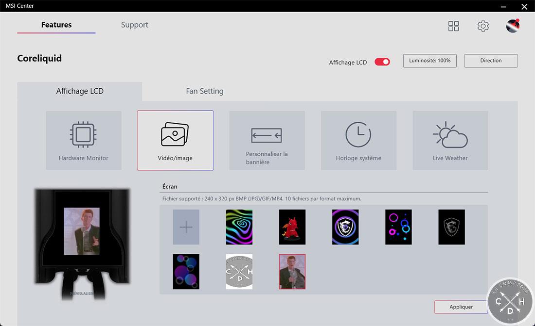 La gestion de l'écran