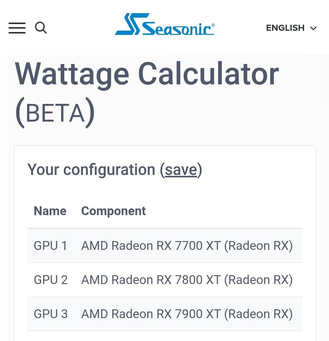 seasonic calculateur avec rx7000