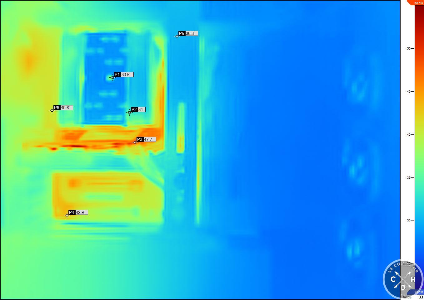 Pendant la charge, ça chauffe autour du CPU