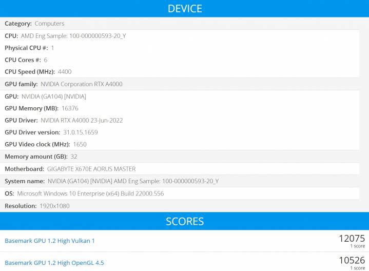 basemark 7600x specs