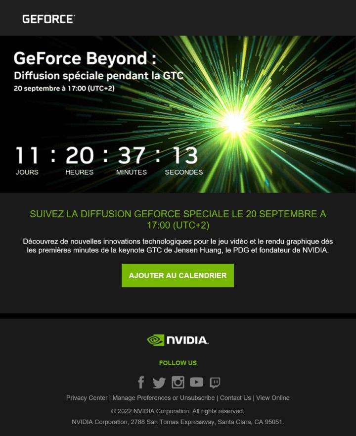 compte rebours gtc nvidia