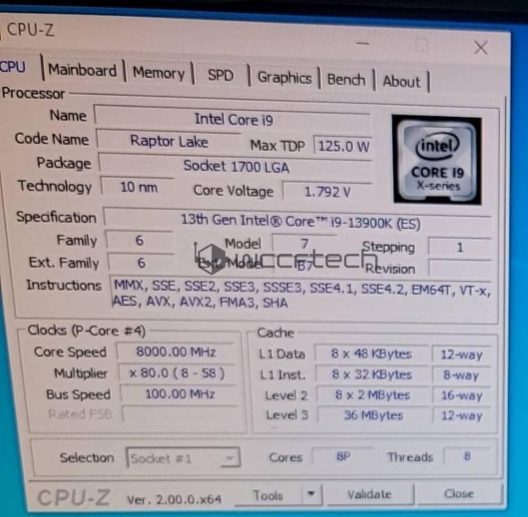 i9 13900k 8ghz leak