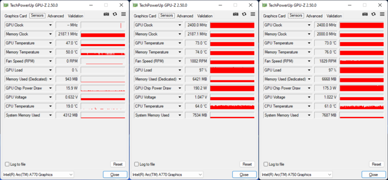 GPU-Z : les fréquences