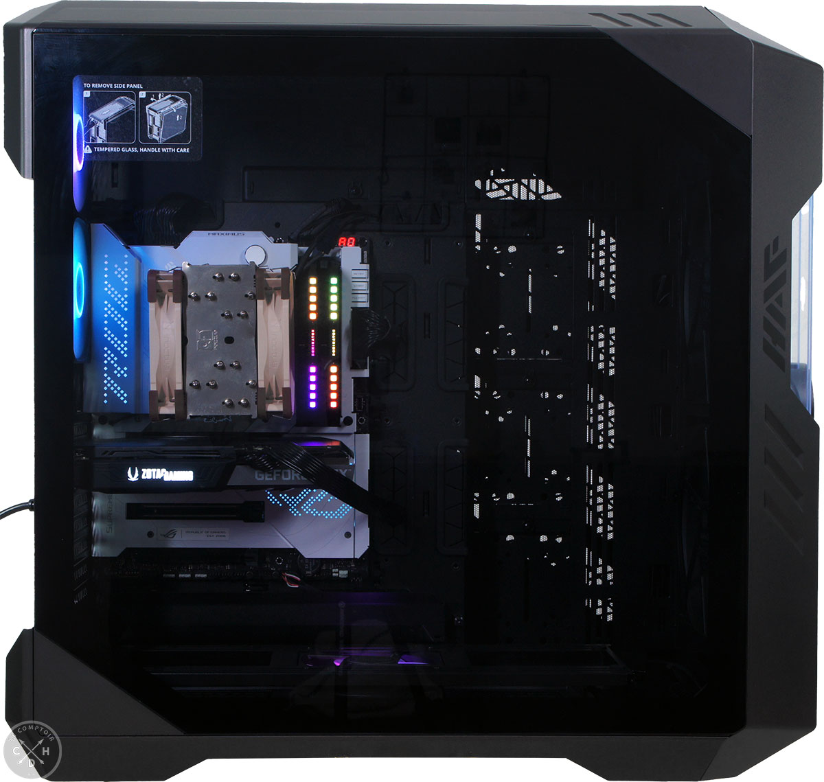 LA vue de côté et de cette vaste vitrine