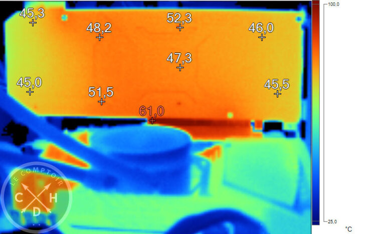 Image thermique de la RX 7900 XT MBA en charge