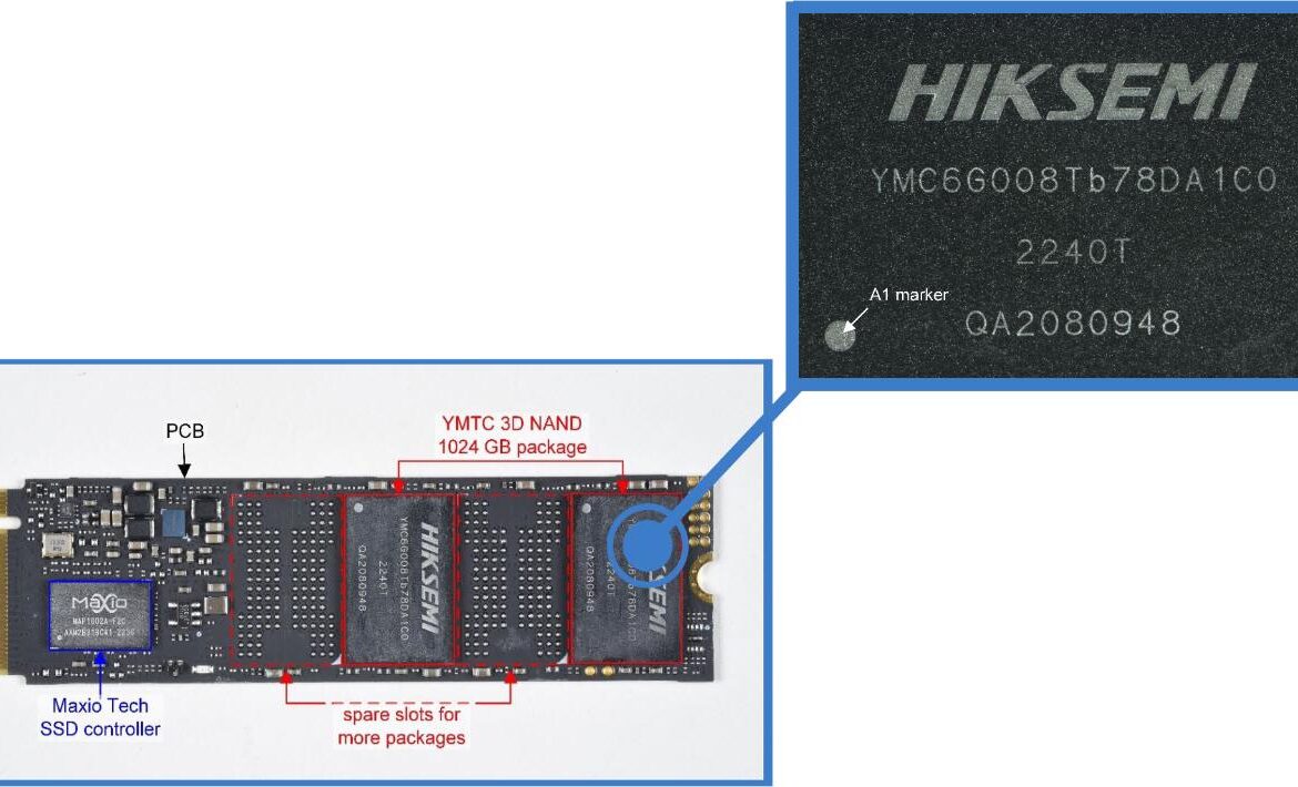 ssd hiksemi avec NAND YMTC