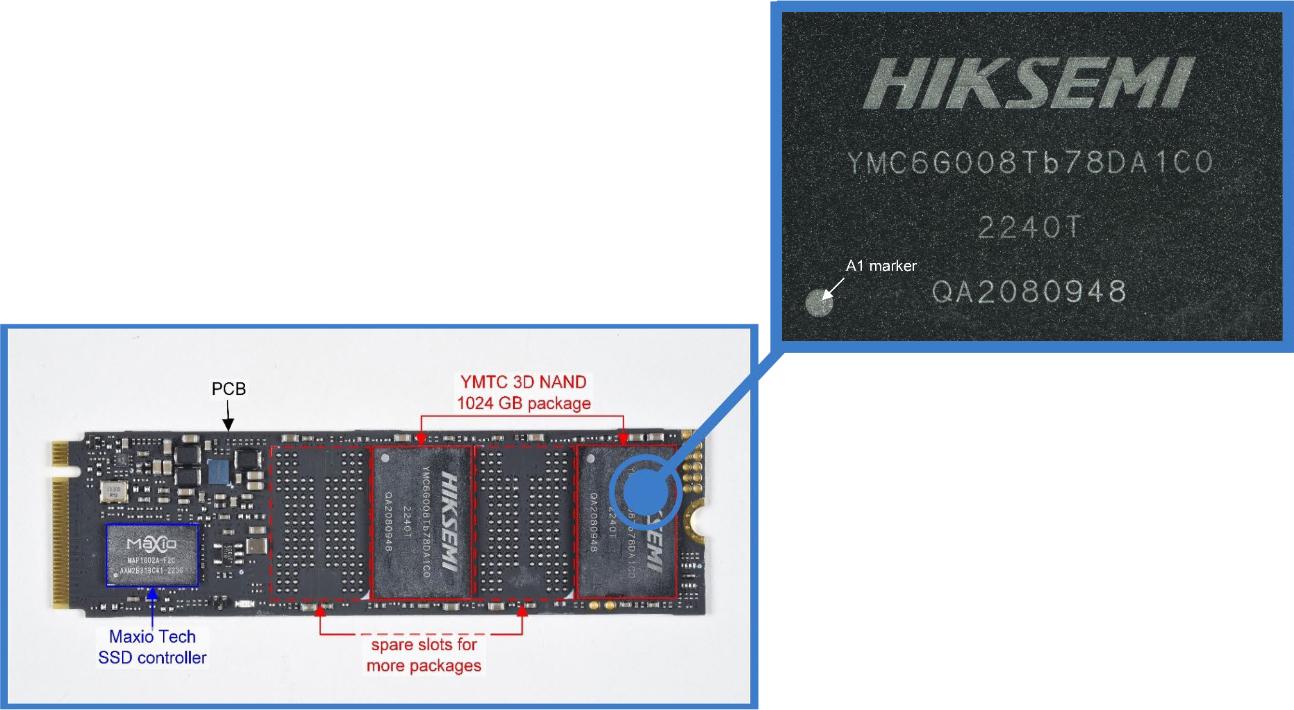 ssd hiksemi avec NAND YMTC