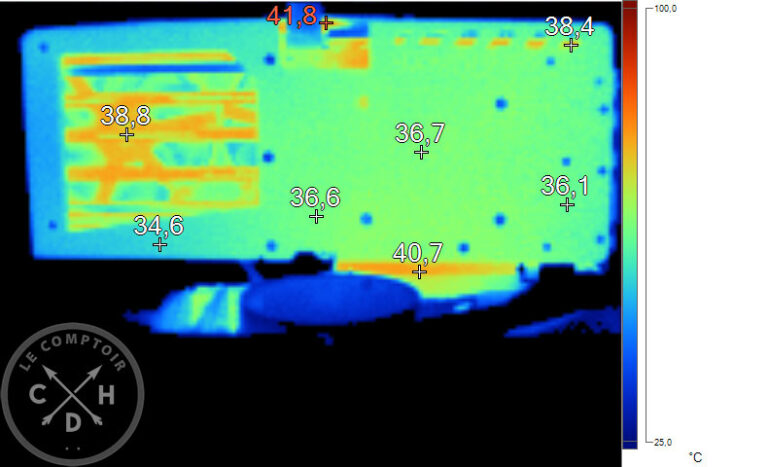Image thermique de la Gigabyte RTX 4070 Ti Eagle au repos