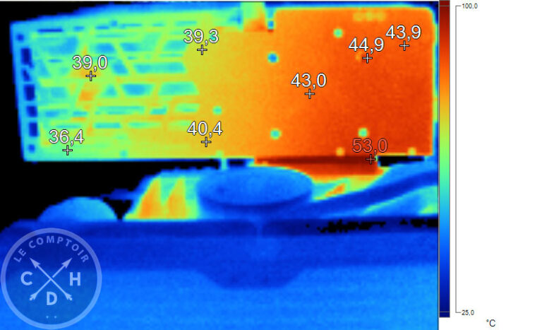 Image thermique de la Gainward RTX 4070 Phoenix GS en charge