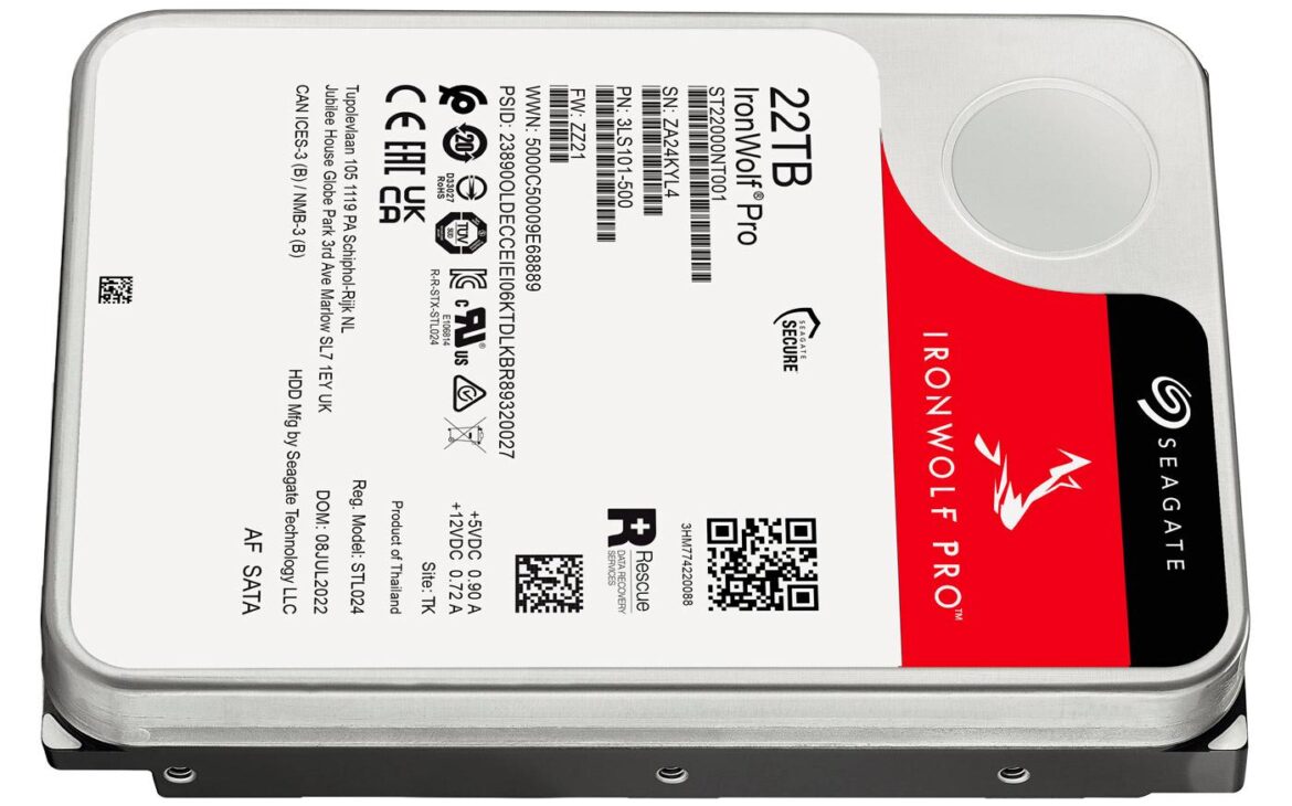 seagate ironwolf pro 22 to