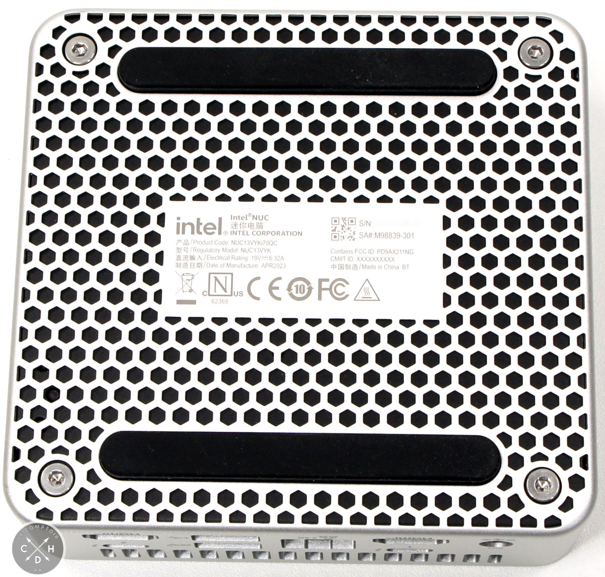 Le dessous du boîtier