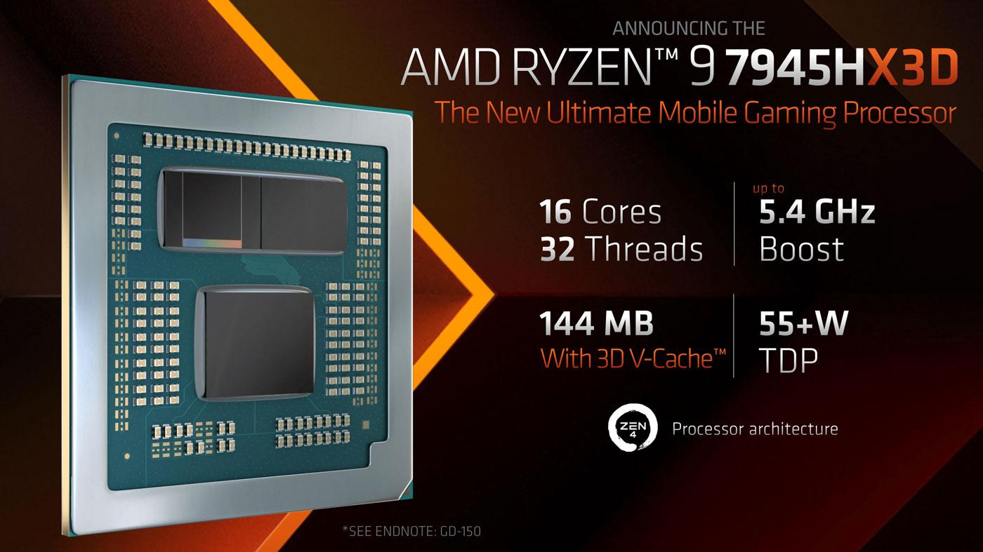 ryzen 9 7945hx3d slide lancement